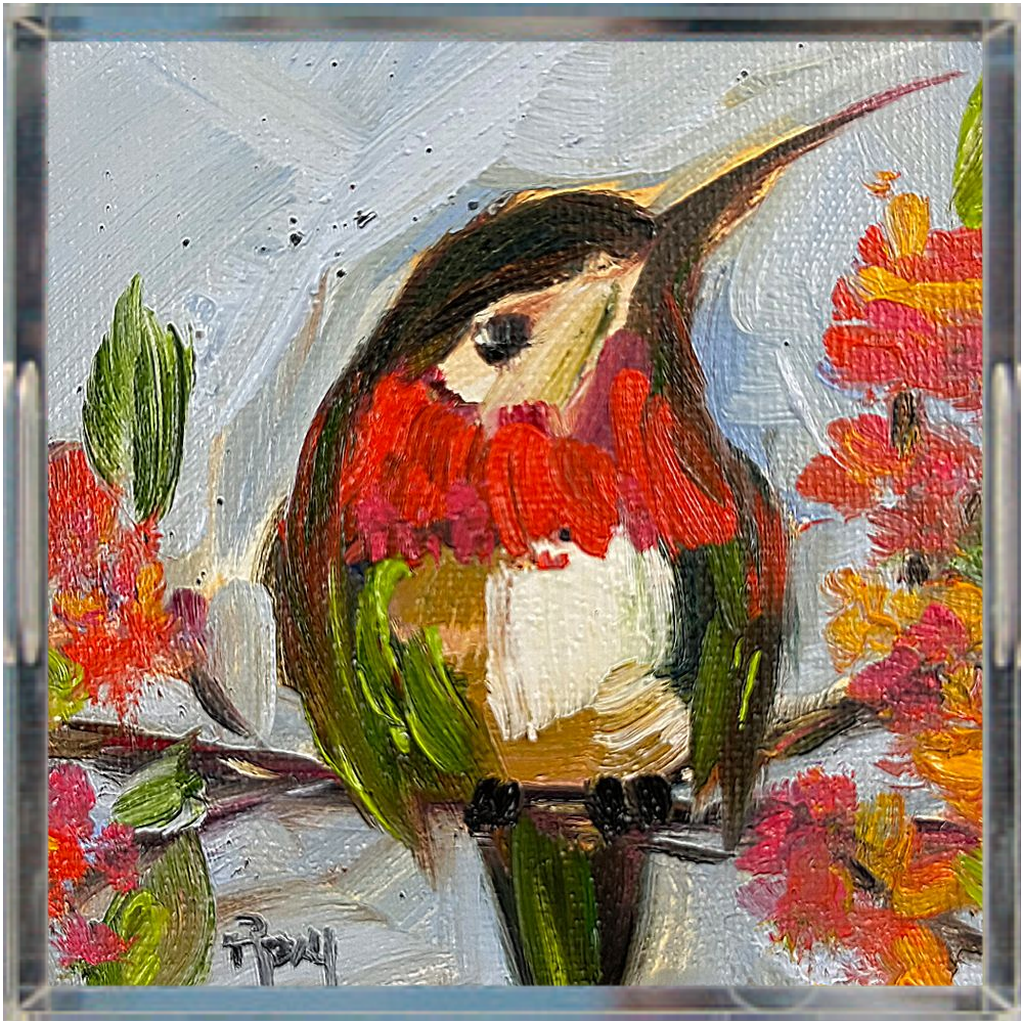 Rufous Hummingbird  Acrylic Tray
