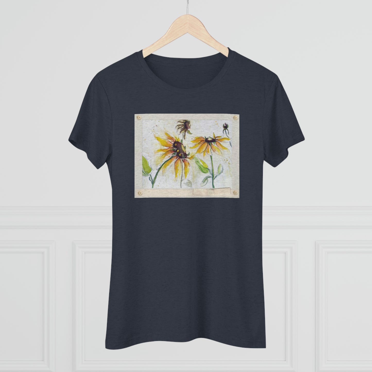 Camiseta Triblend ajustada para mujer con girasoles de otoño