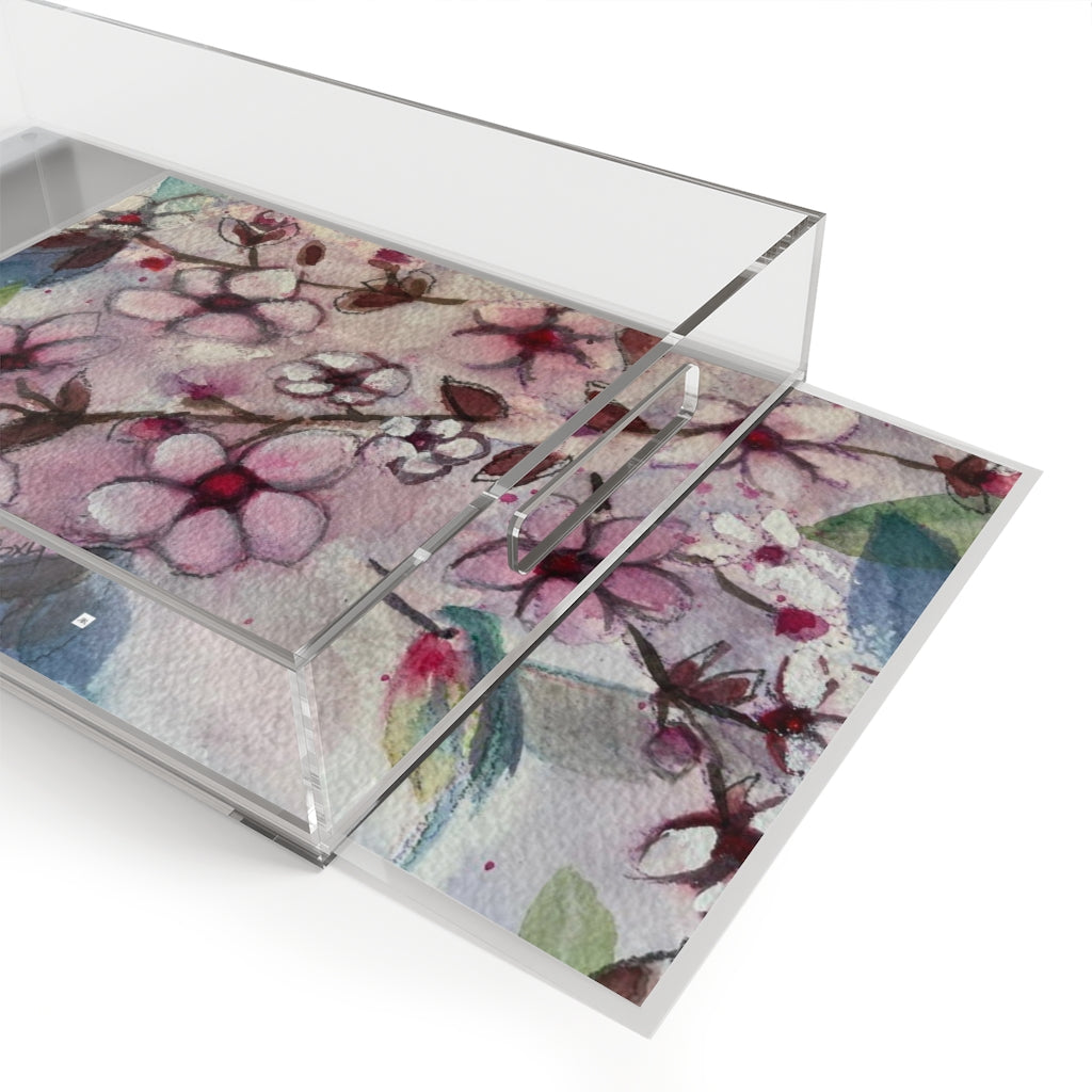 Hummingbird in Cherry Blossoms  Acrylic Serving Tray