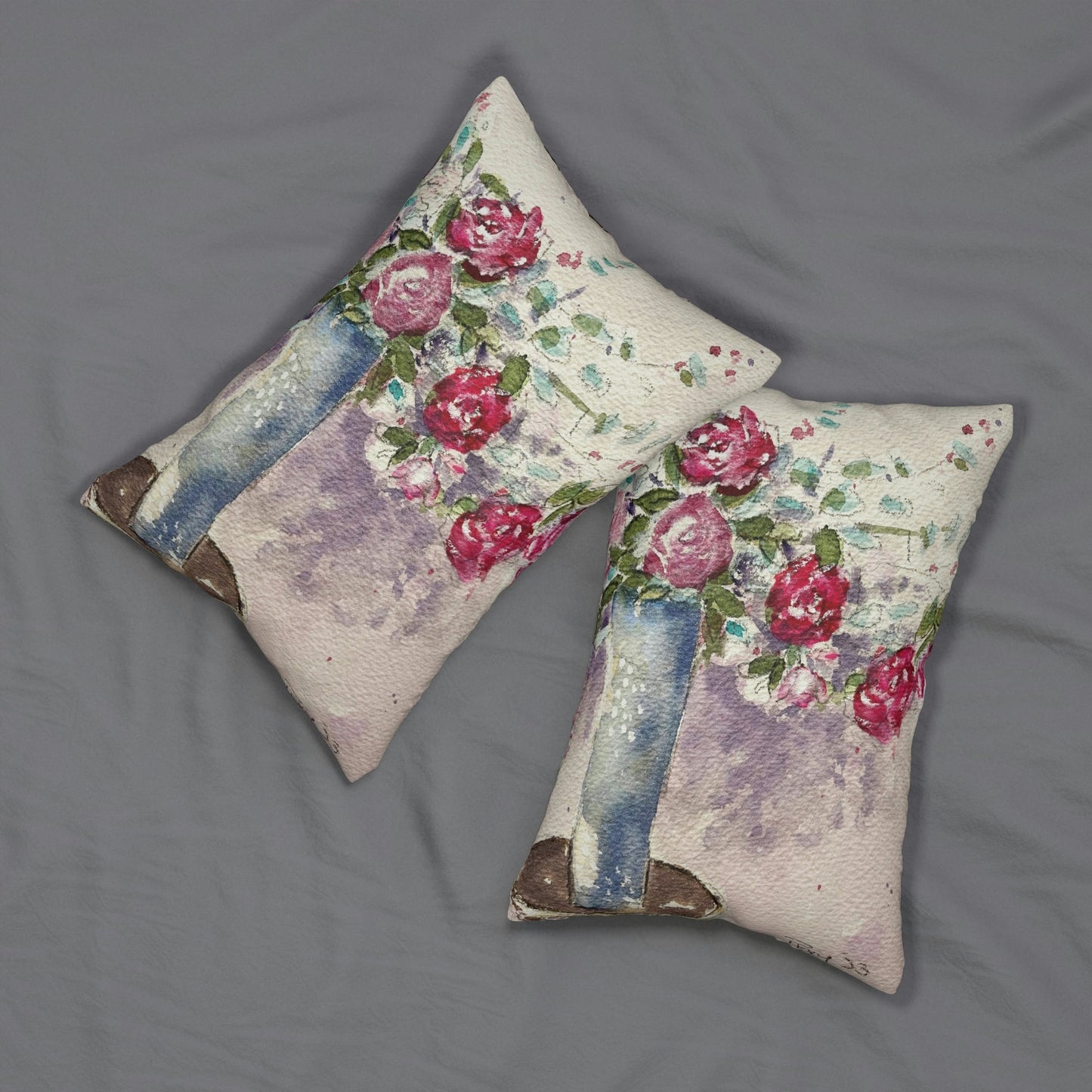 Roses in the Foyer Lumbar Pillow Printed on both Sides