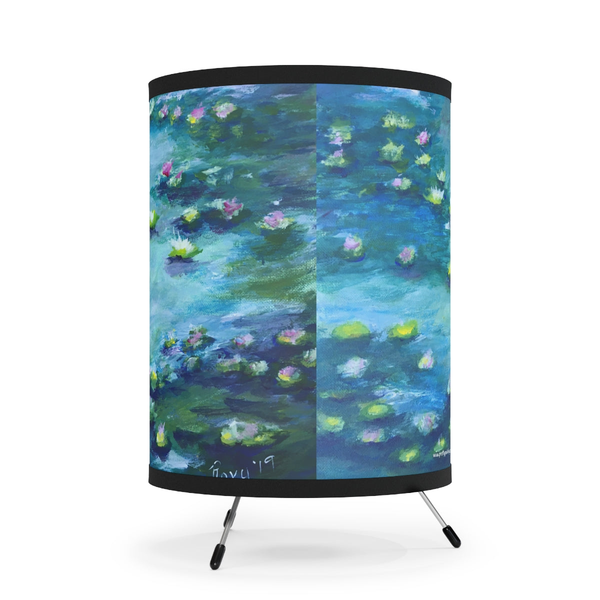 Water Lilies  Tripod Lamp