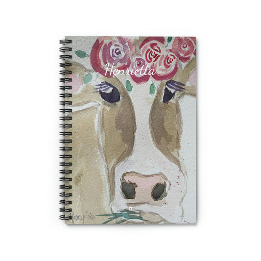 Herietta -Peinture de vache fantaisiste Cahier à spirale