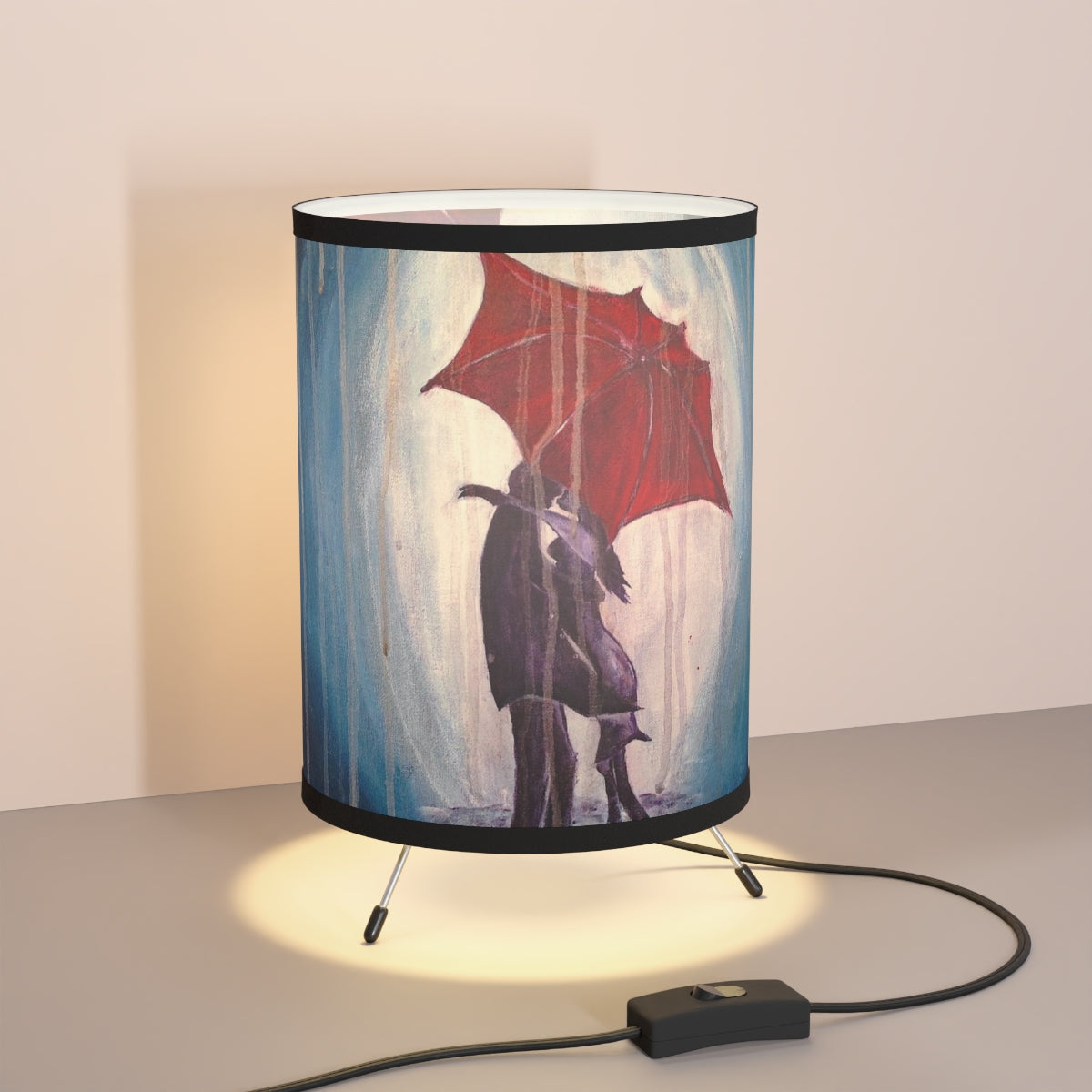 Kissing in the Rain  Tripod Lamp