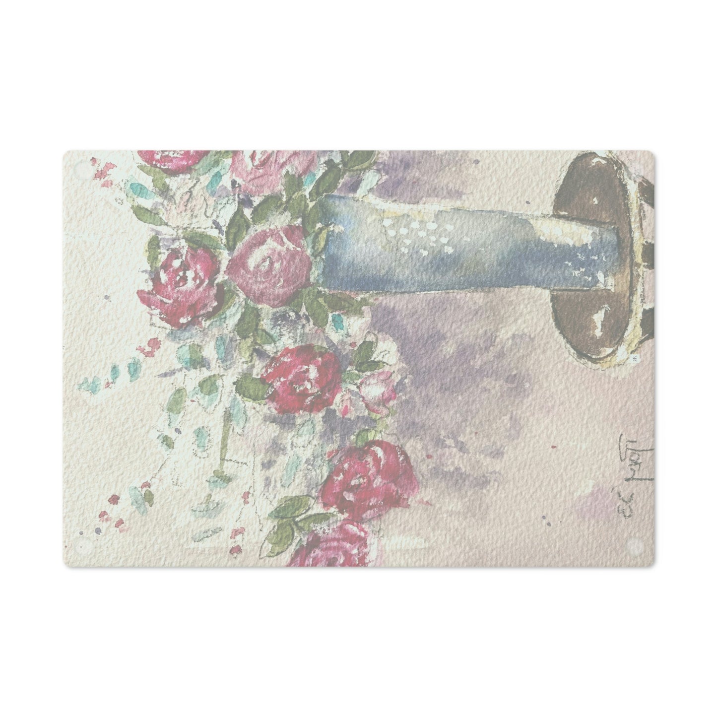 Roses in the Foyer Glass Cutting Board