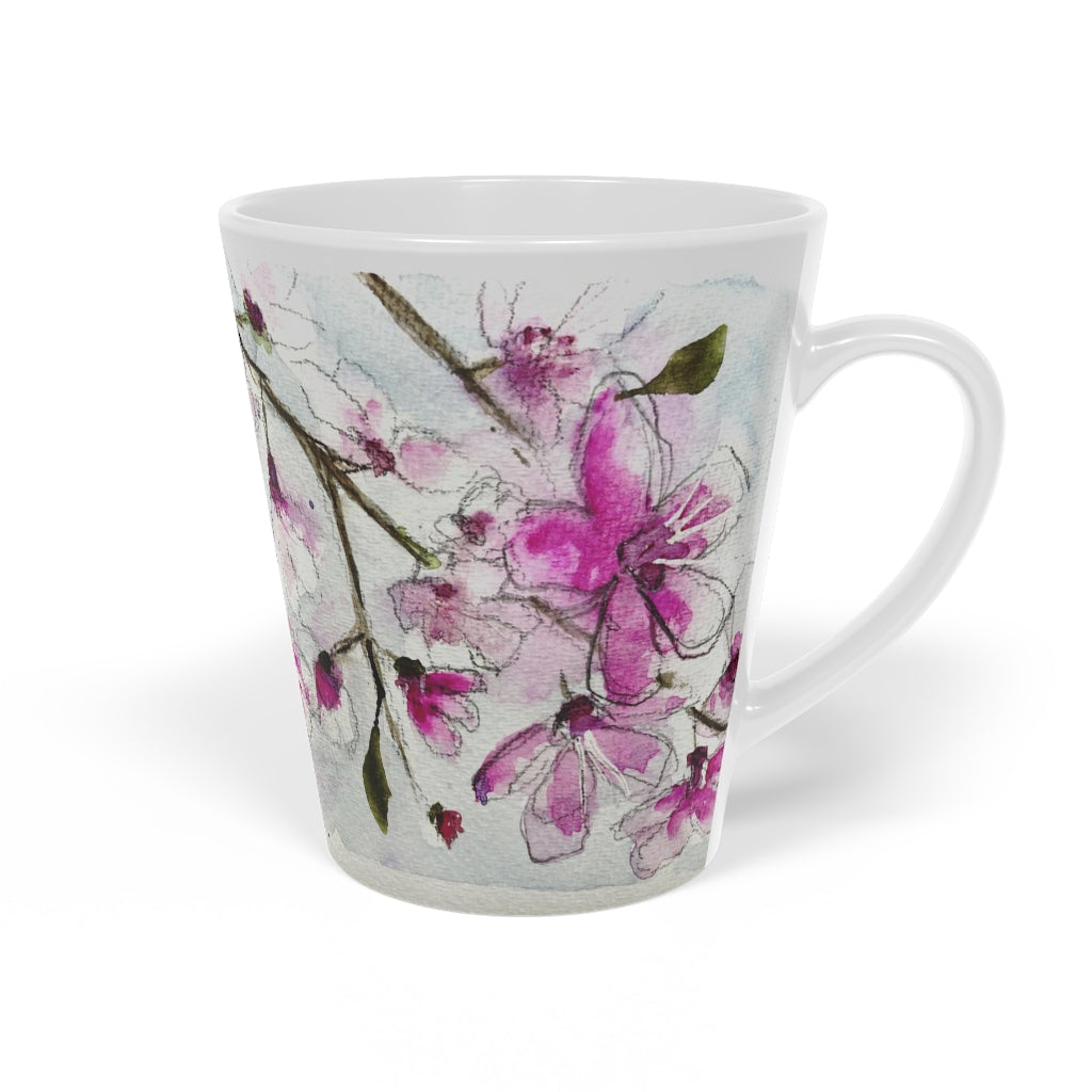 Fluffy Pink Cherry Blossoms  Latte Mug, 12oz