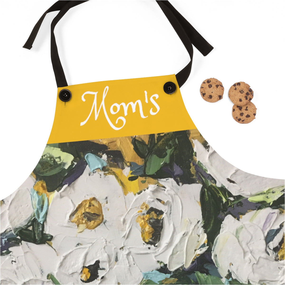 Mom's  Yellow  Kitchen Apron  with Original Shabby Roses