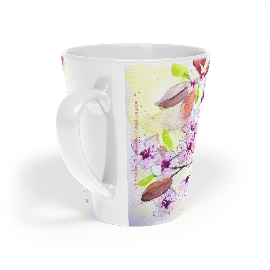 Loose Cherry Blossoms  Latte Mug, 12oz