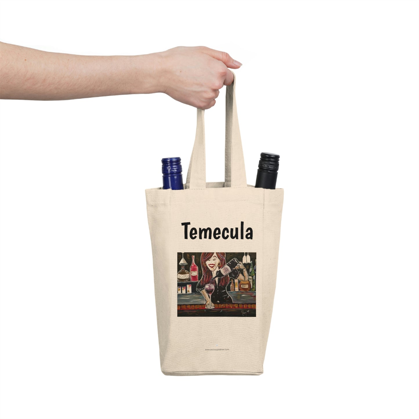 Temecula Double Wine Tote Bag featuring "Sassy Notes" painting