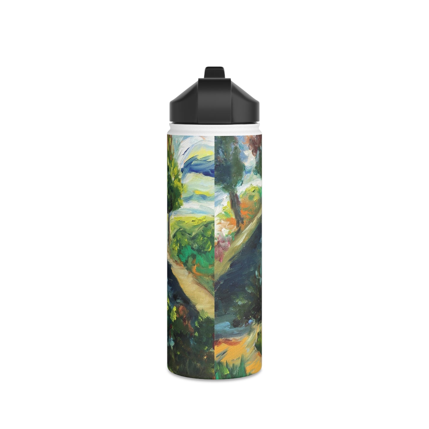 Temecula Duck Pond Colorful Landscape Stainless Steel Water Bottle, Standard Lid