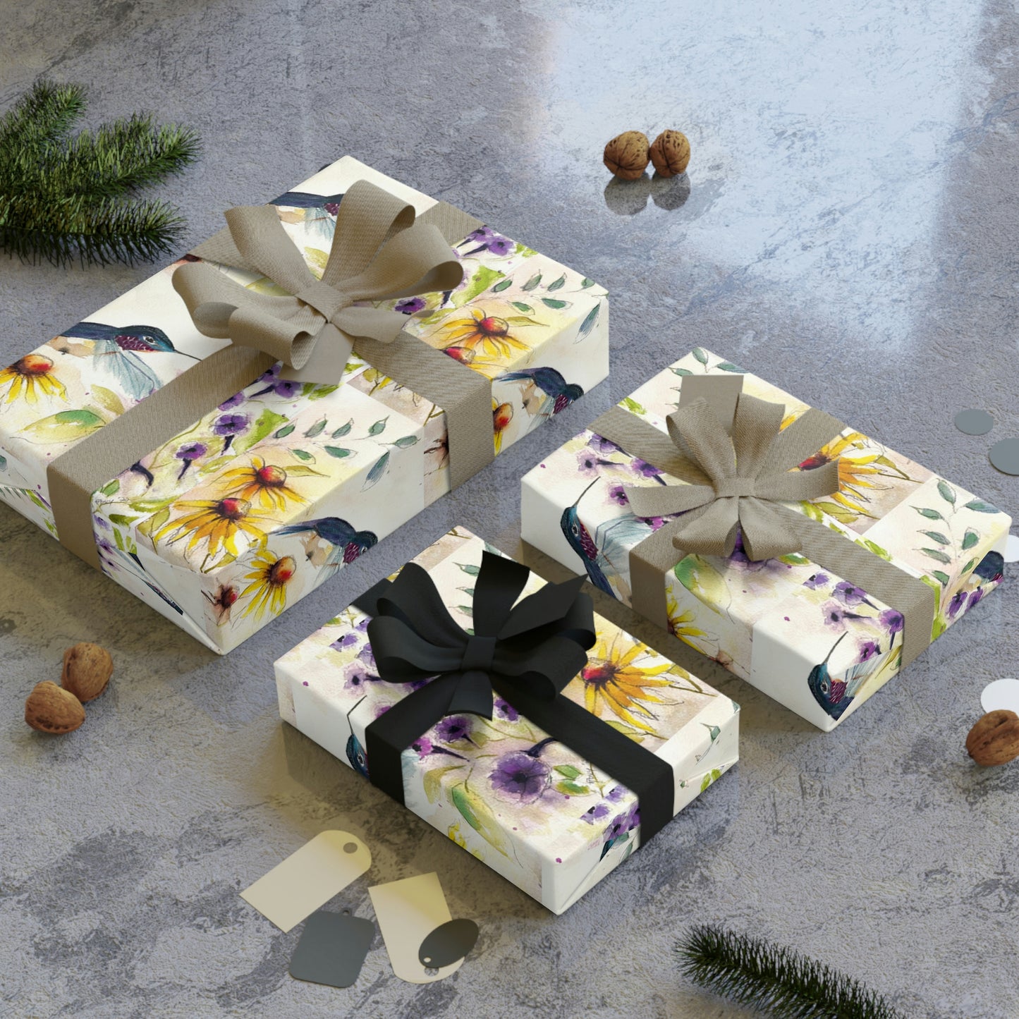 Happy Hummingbird Gift Wrapping Paper  1pc