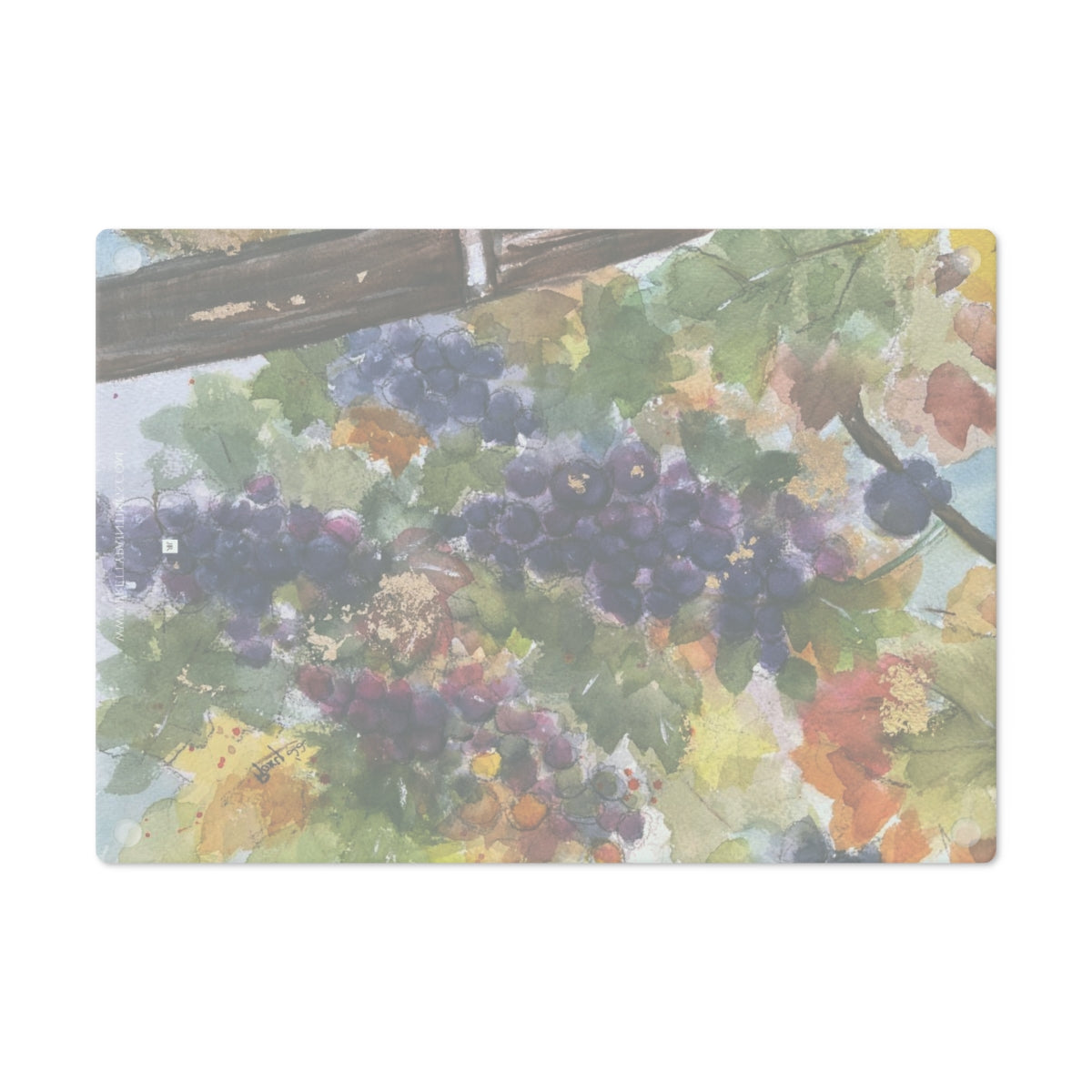 Plump Grapes on the Vine Glass Cutting Board