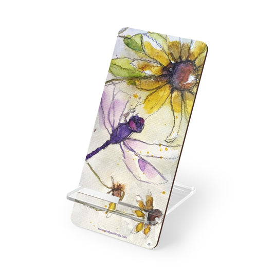 Purple Dragonfly on a Yellow Coneflower Phone Stand