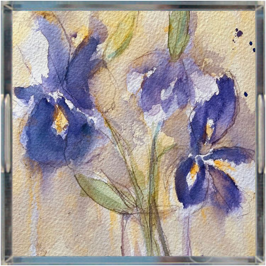 Purple Irises Acrylic Tray