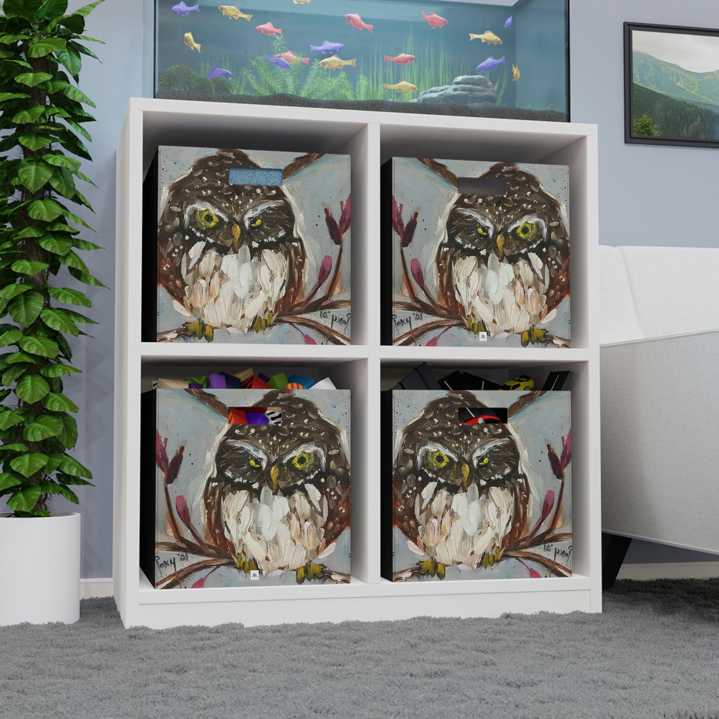 Pygmy Owl Felt Storage Box