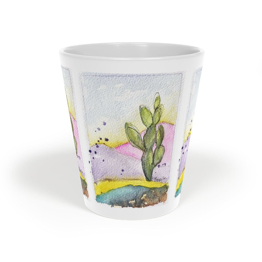 Pastel Cactus Latte Mug, 12oz