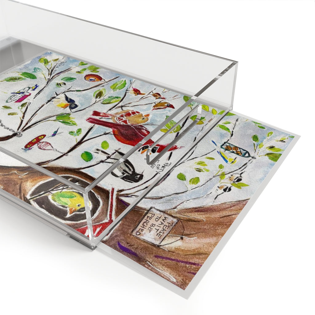 Party of Five (Cardinals at Bird Restaurant)  Acrylic Serving Tray