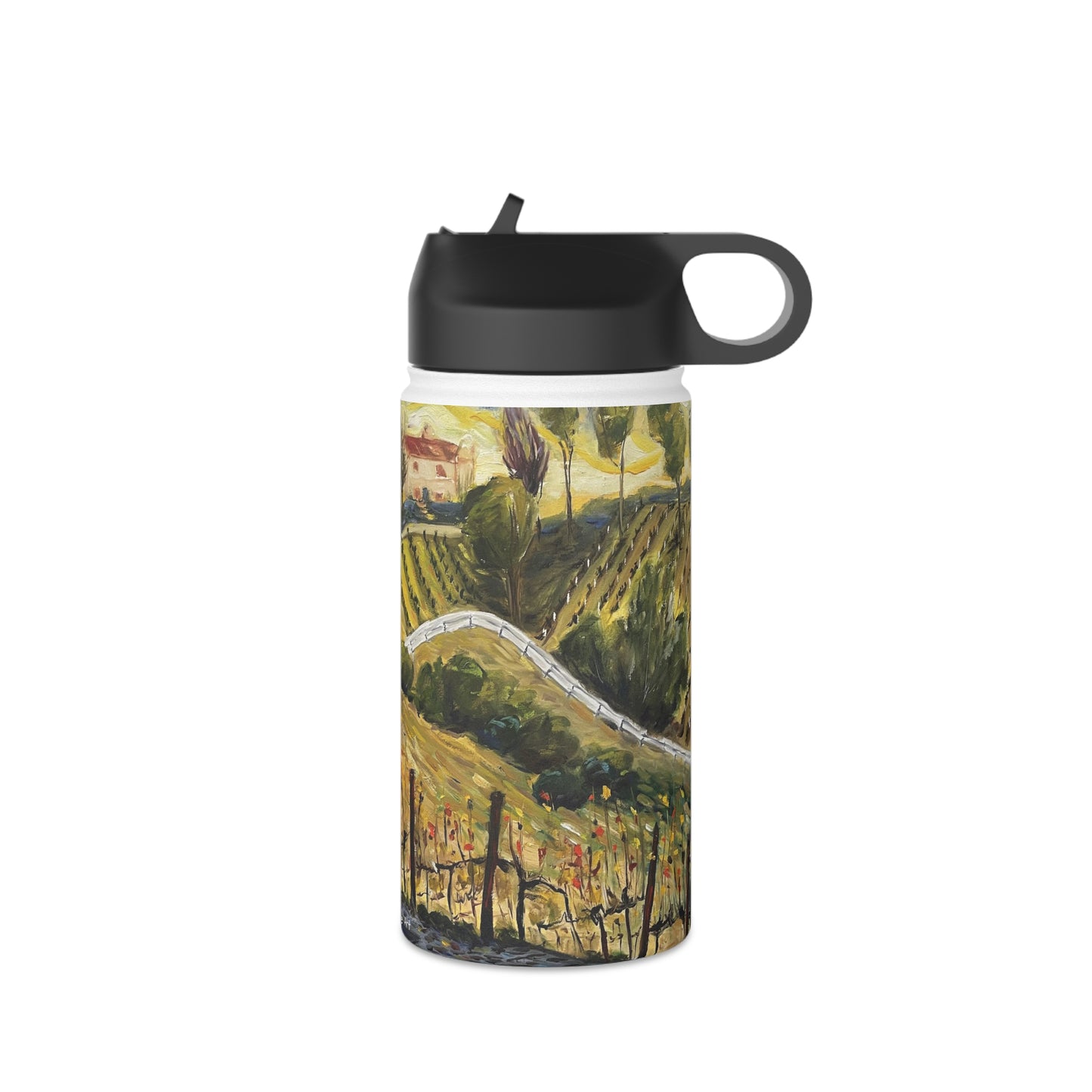 Sunset at the Villa (GBV Winery) Stainless Steel Water Bottle, Standard Lid