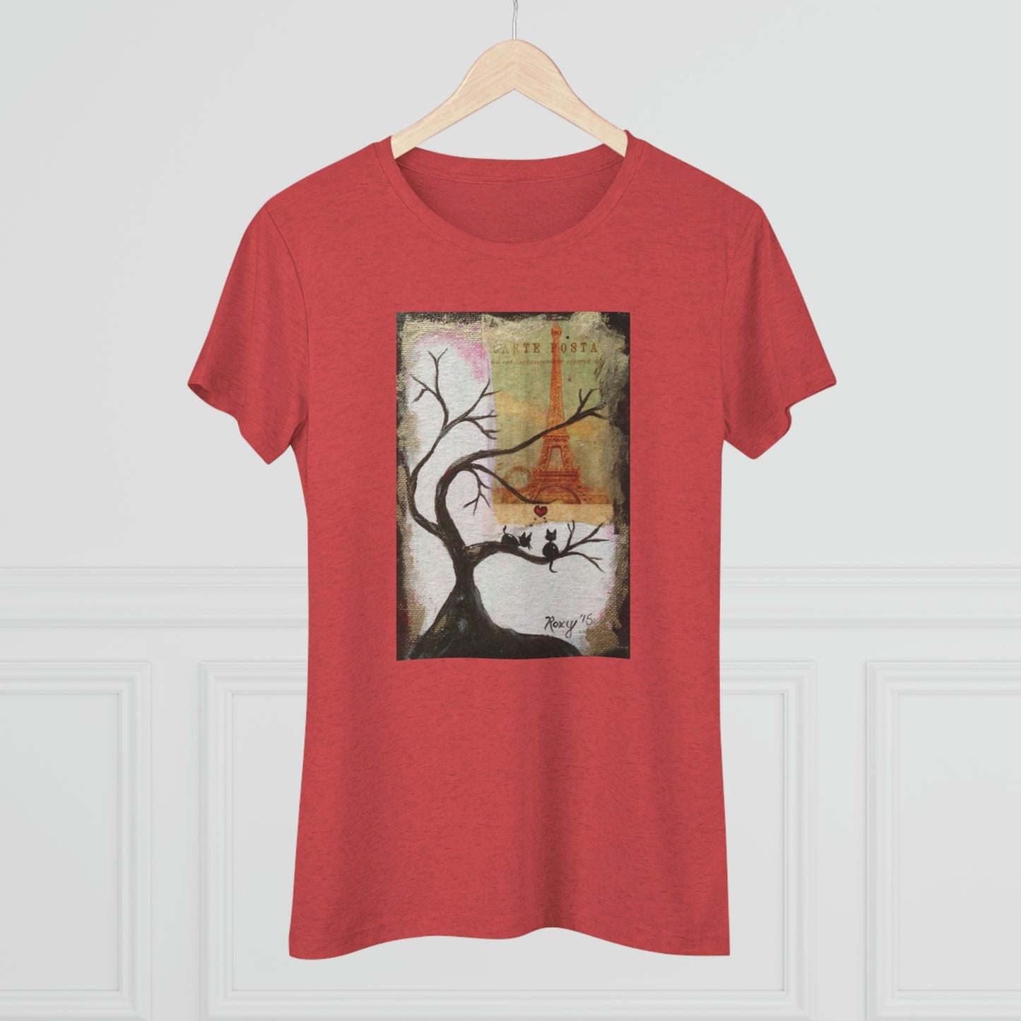 Incluso a los gatos les encanta Paris Whimsical camiseta Triblend ajustada para mujer