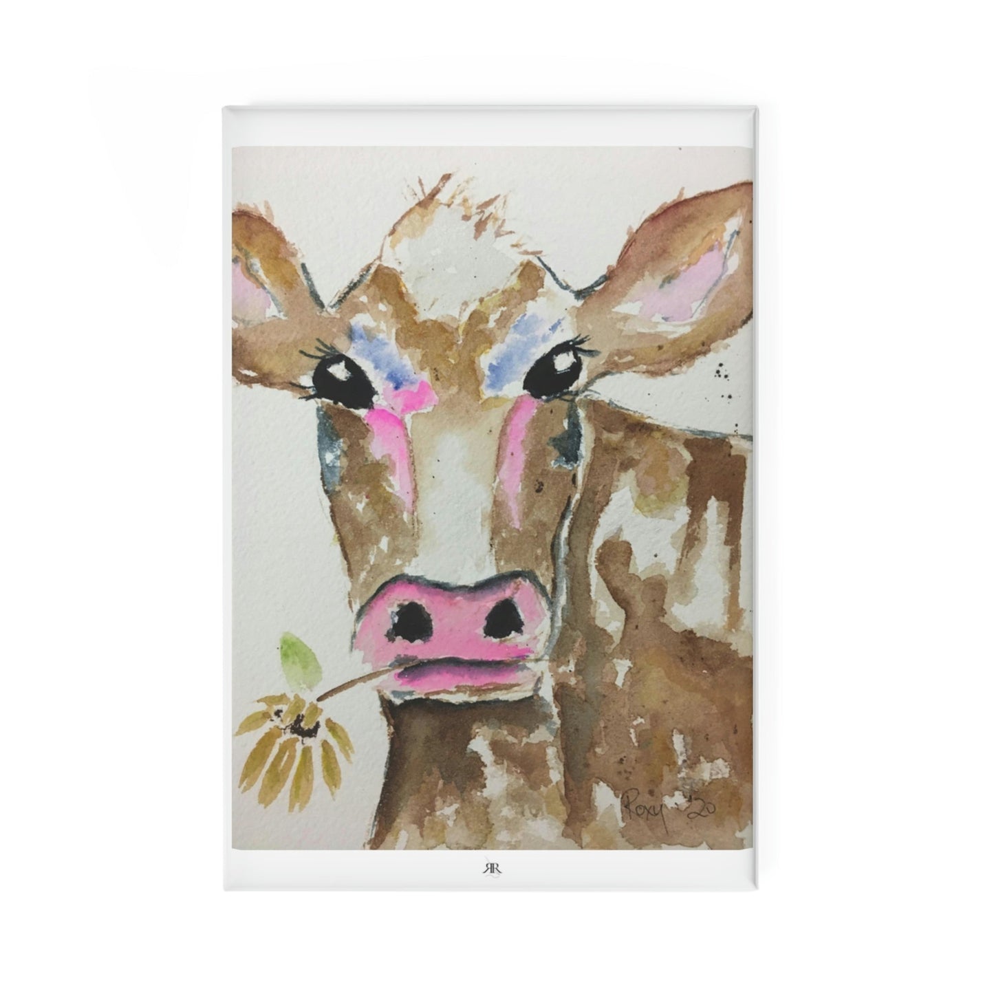 Adorable Cow "Betty" Button Magnet, Rectangle