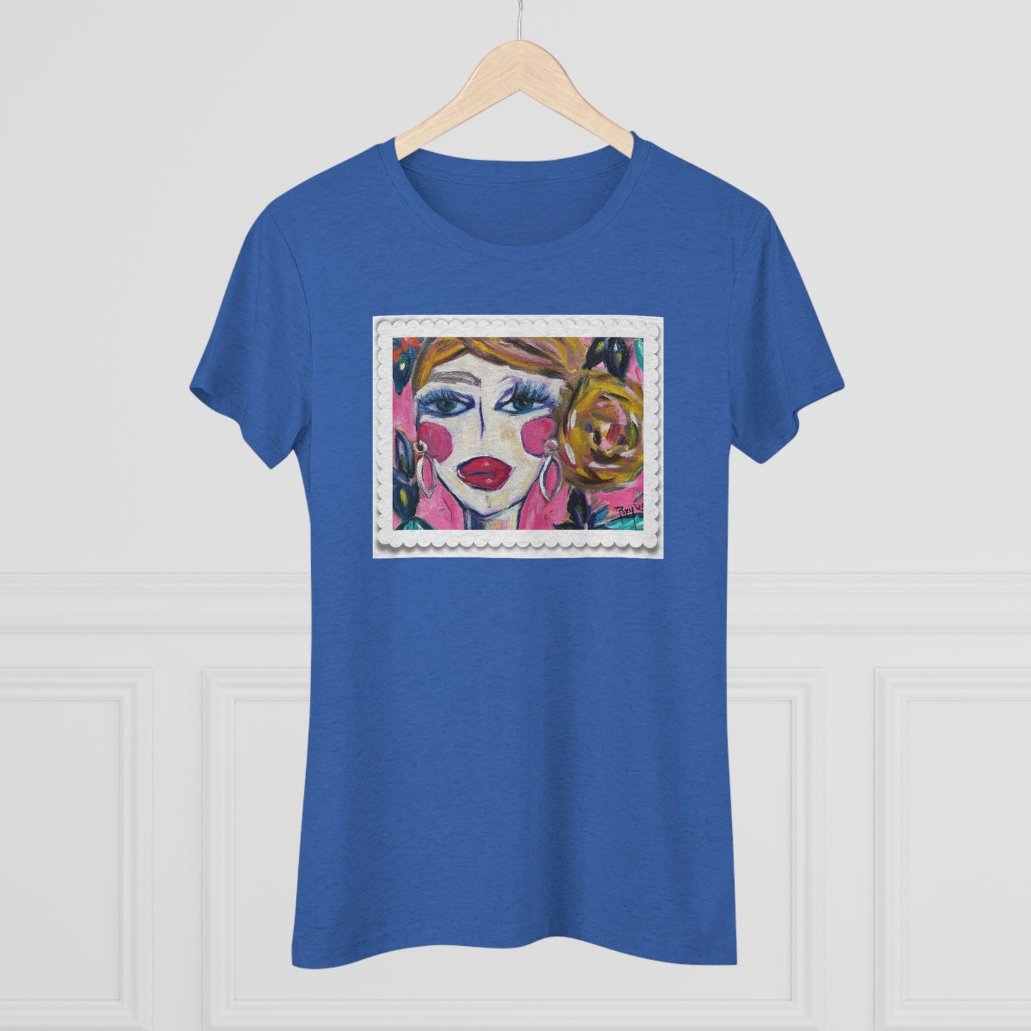 Lady with Irises Women's fitted Triblend Tee  tee shirt