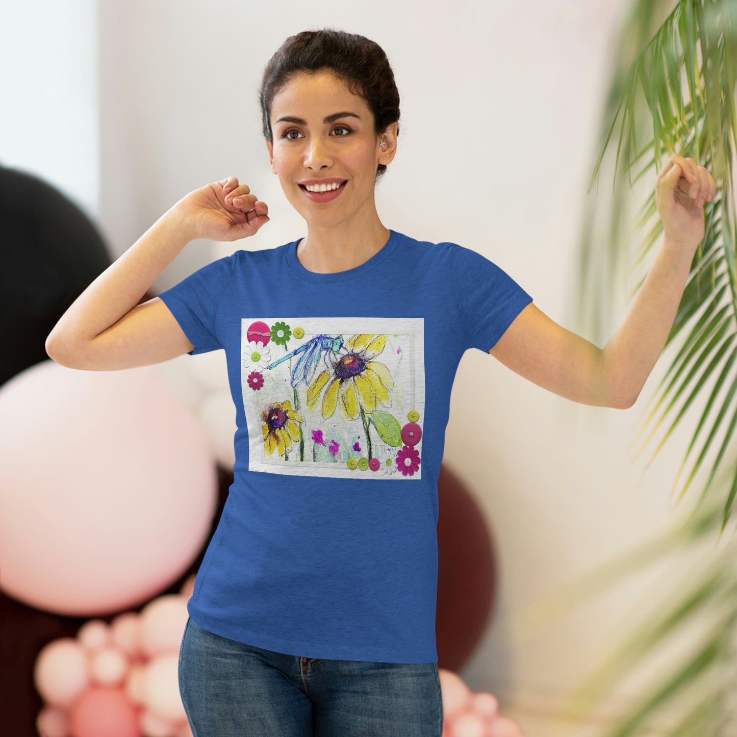 Camiseta Triblend Tee ajustada para mujer Blue Dragonfly