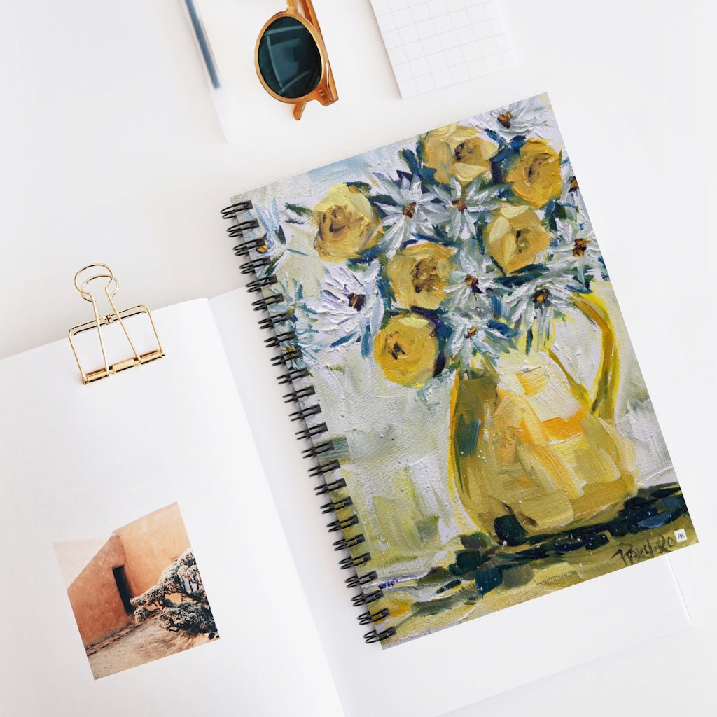 "Yellow Roses & Daisies" Spiral Notebook