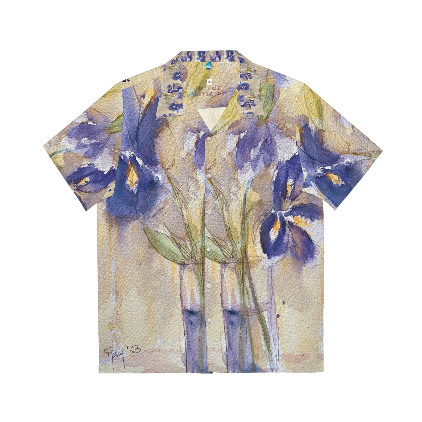 Purple Irises Men's Hawaiian Shirt