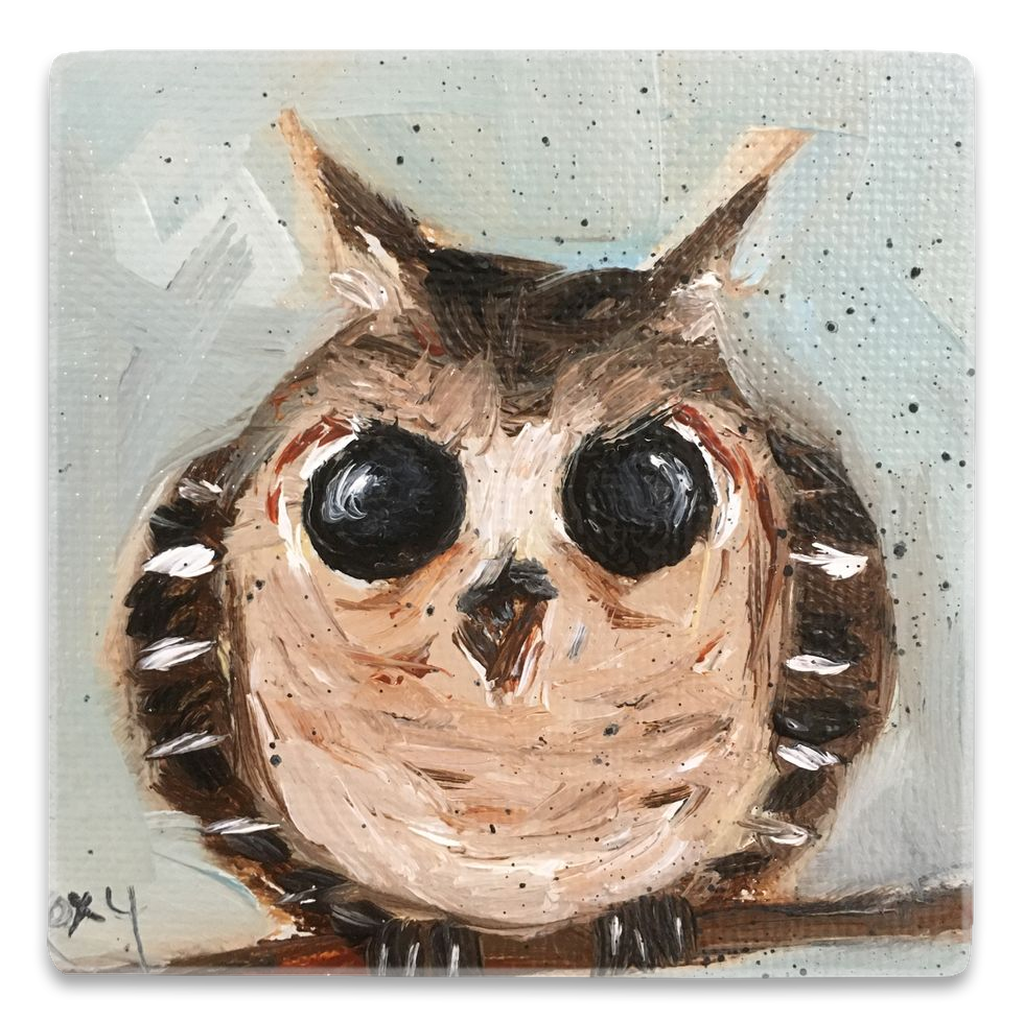 Baby Owl Square Magnet