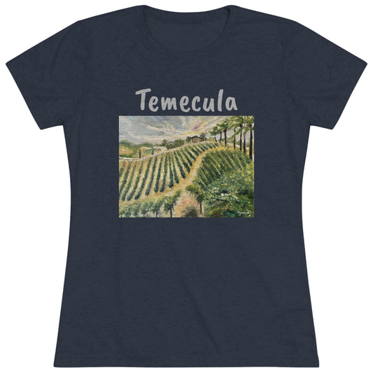 Brenda's View en Lorenzi Estate Wines Temecula Camiseta Triblend ajustada para mujer