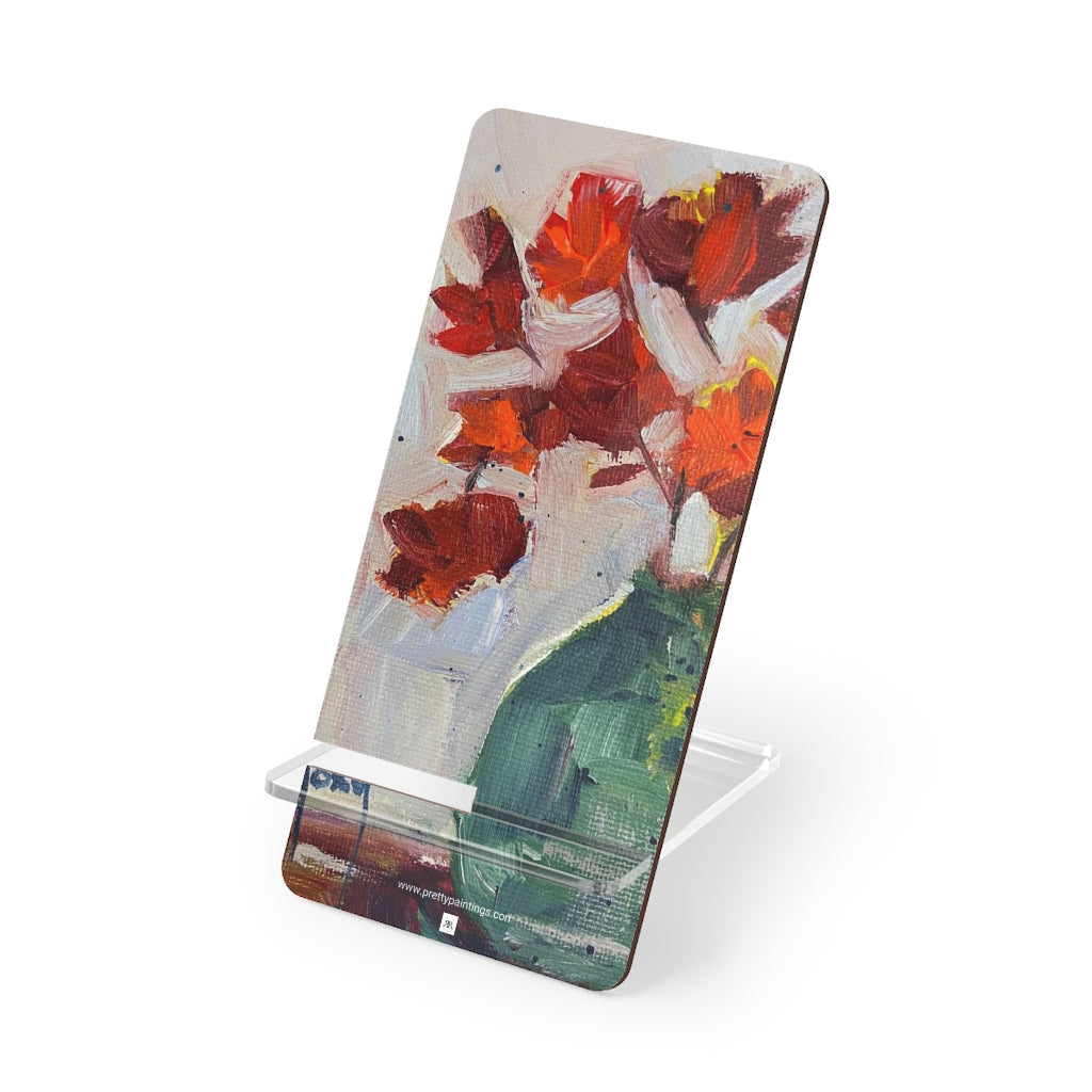 Maple Leaves in a Turquoise Vase Phone Stand