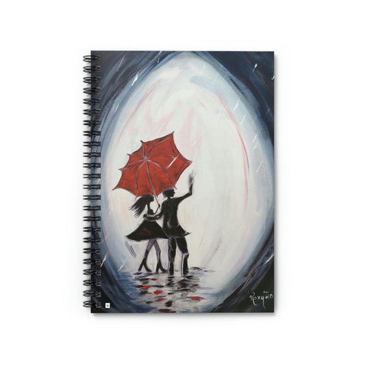 Romántico "Caminando bajo la lluvia" Cuaderno de espiral