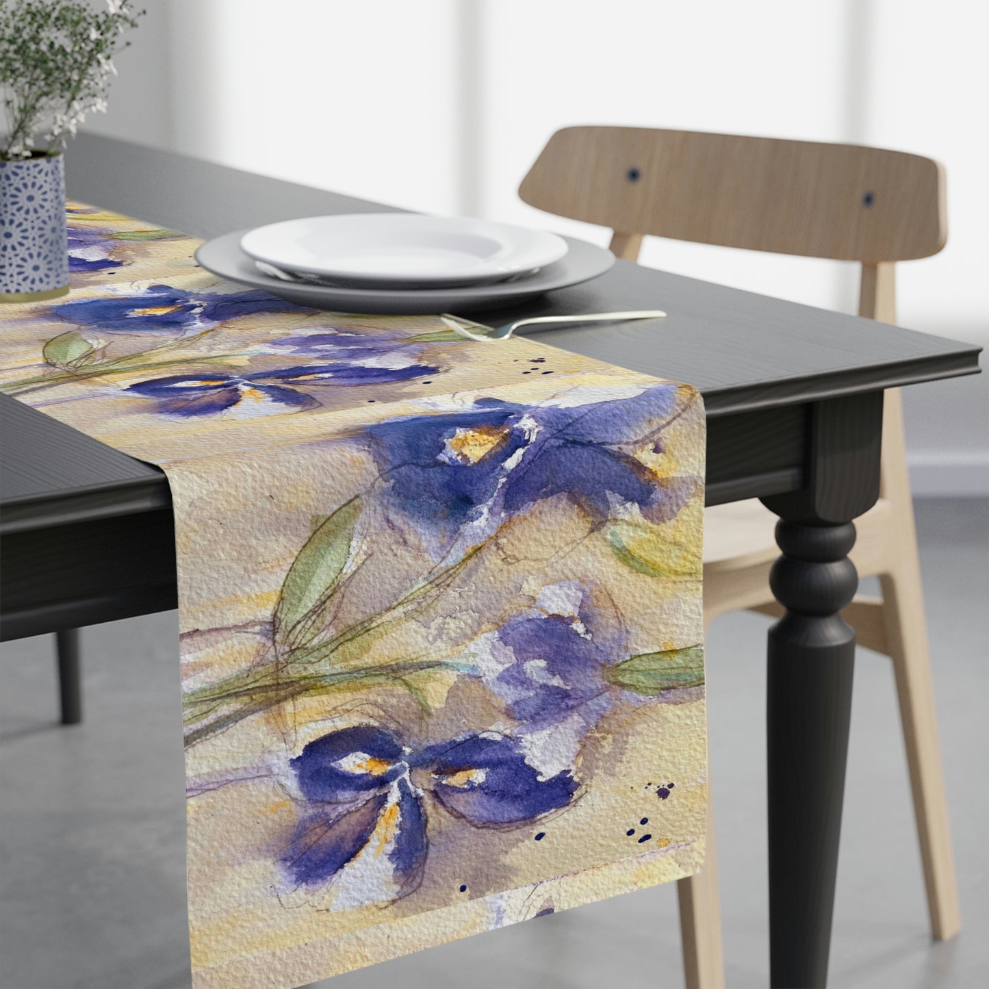 Purple Irises Table Runner