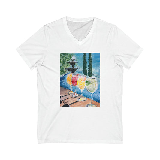 Camiseta Summer Wine-Unisex Jersey de manga corta con cuello en V
