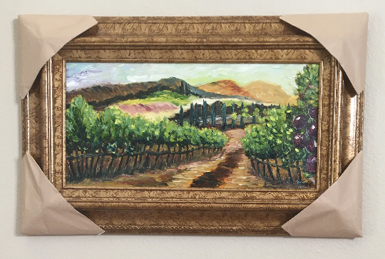 Afternoon Vines-Original Oil Landscape Painting 10 x 20 Framed