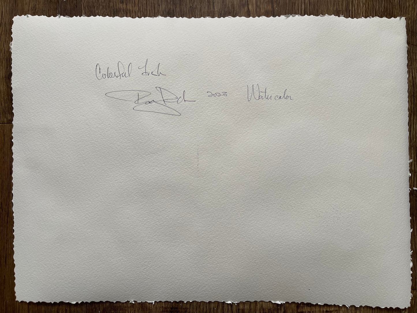 Pintura de acuarela original de peces coloridos enmarcada