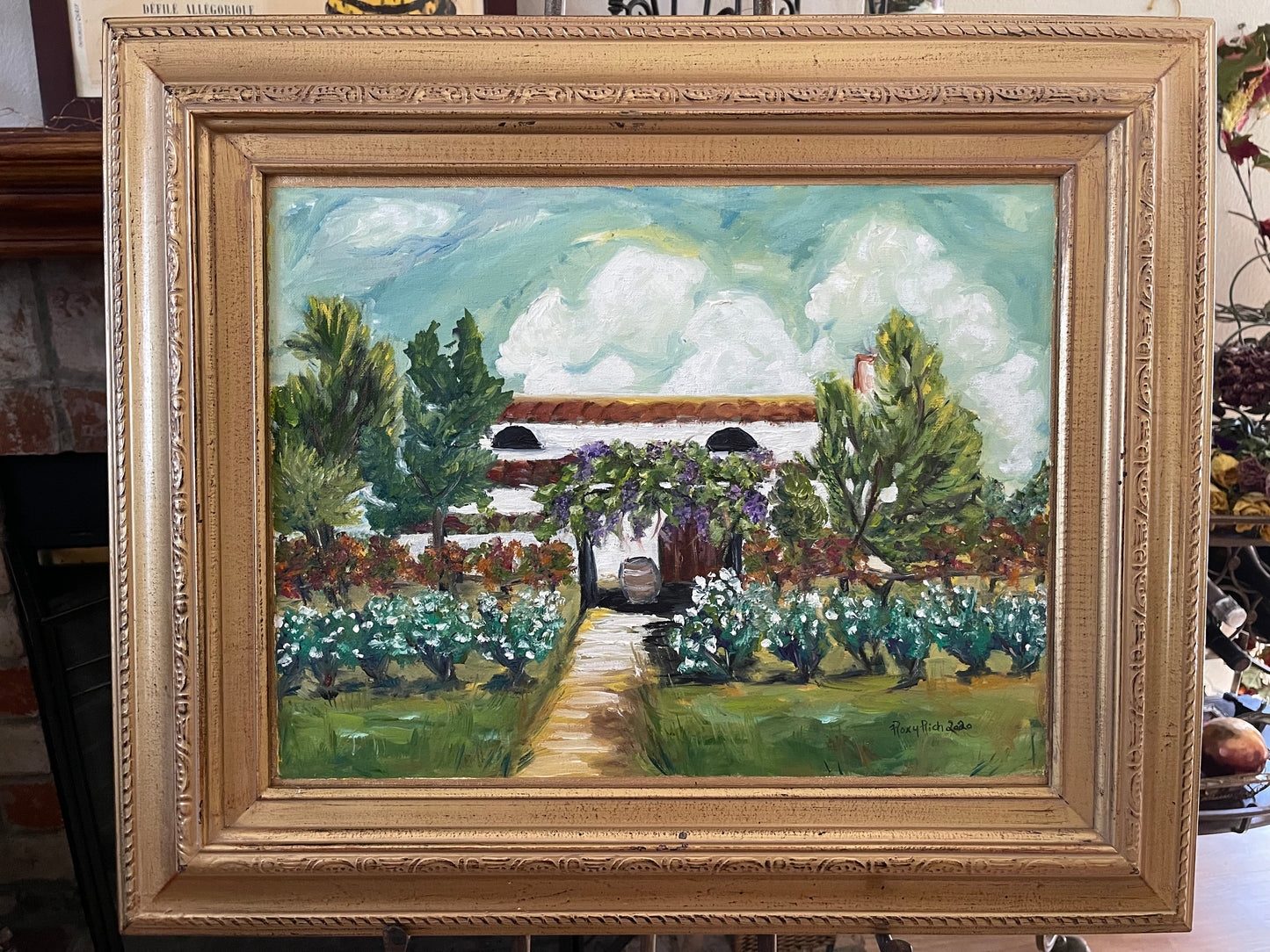 Somerset Vineyard and Winery- Original Oil Painting Framed 14 x 18
