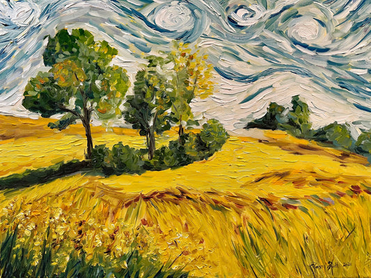 Journée ensoleillée - Peinture originale de paysage à l’huile