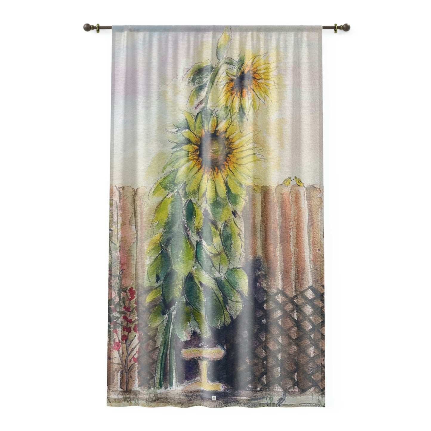 Mammoth Sunflowers 84 x 50 inch Sheer Window Curtain