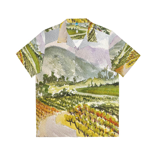 Camino hacia abajo desde la Villa Original GBV Winery Temecula Vineyard Landscape Camisa hawaiana para hombre