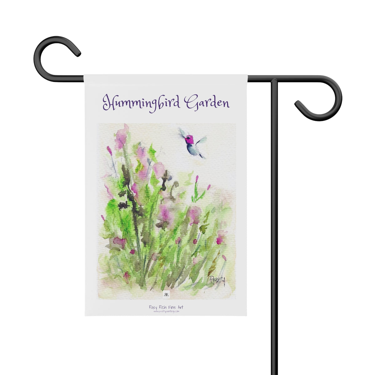 Hummingbird in Salvia  Garden Banner