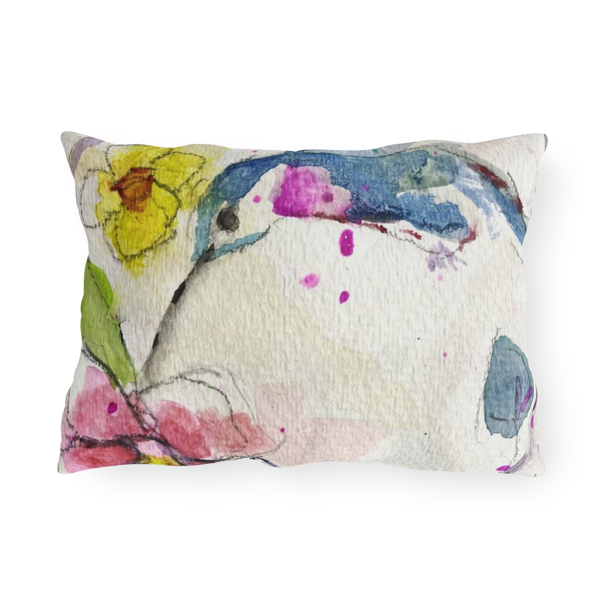 Magical Floating Hummingbird Outdoor Pillows