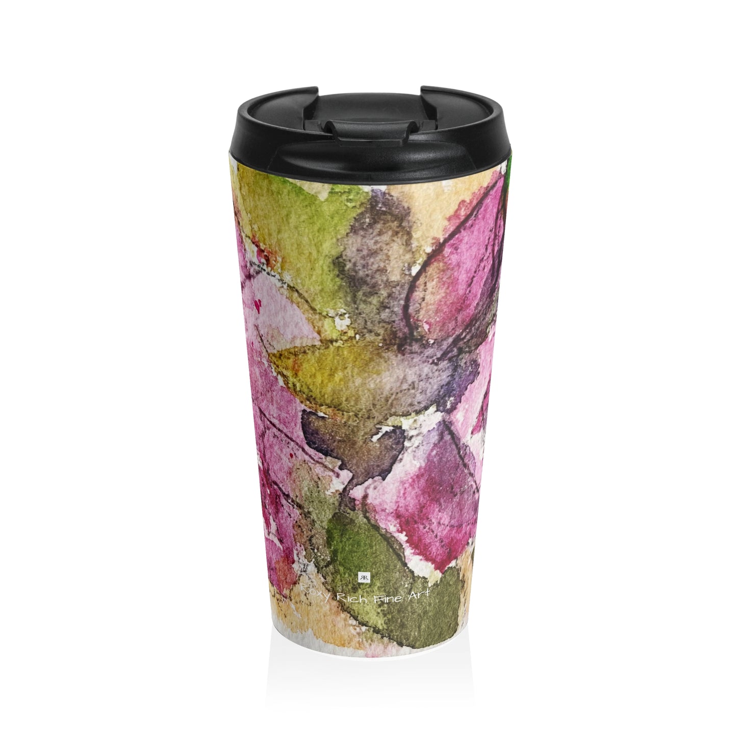 Tasse de voyage en acier inoxydable roses roses