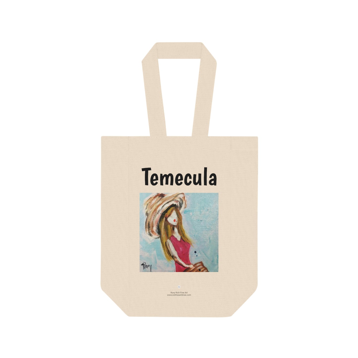 Sac fourre-tout double à vin Temecula avec peinture « Beach Babe »