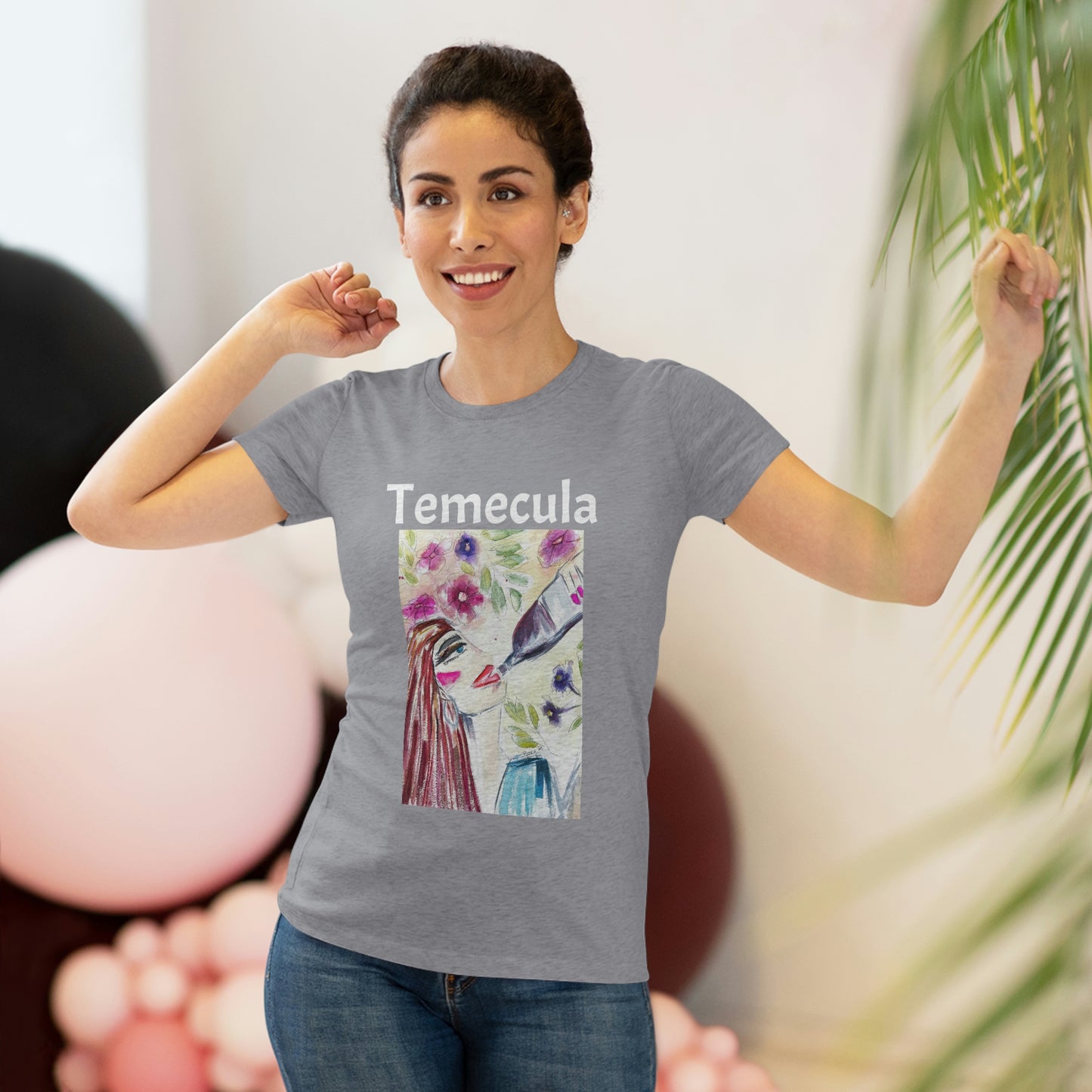 Temecula Women's fitted Triblend Tee Temecula tee shirt souvenir featuring "That kind of Day" painting