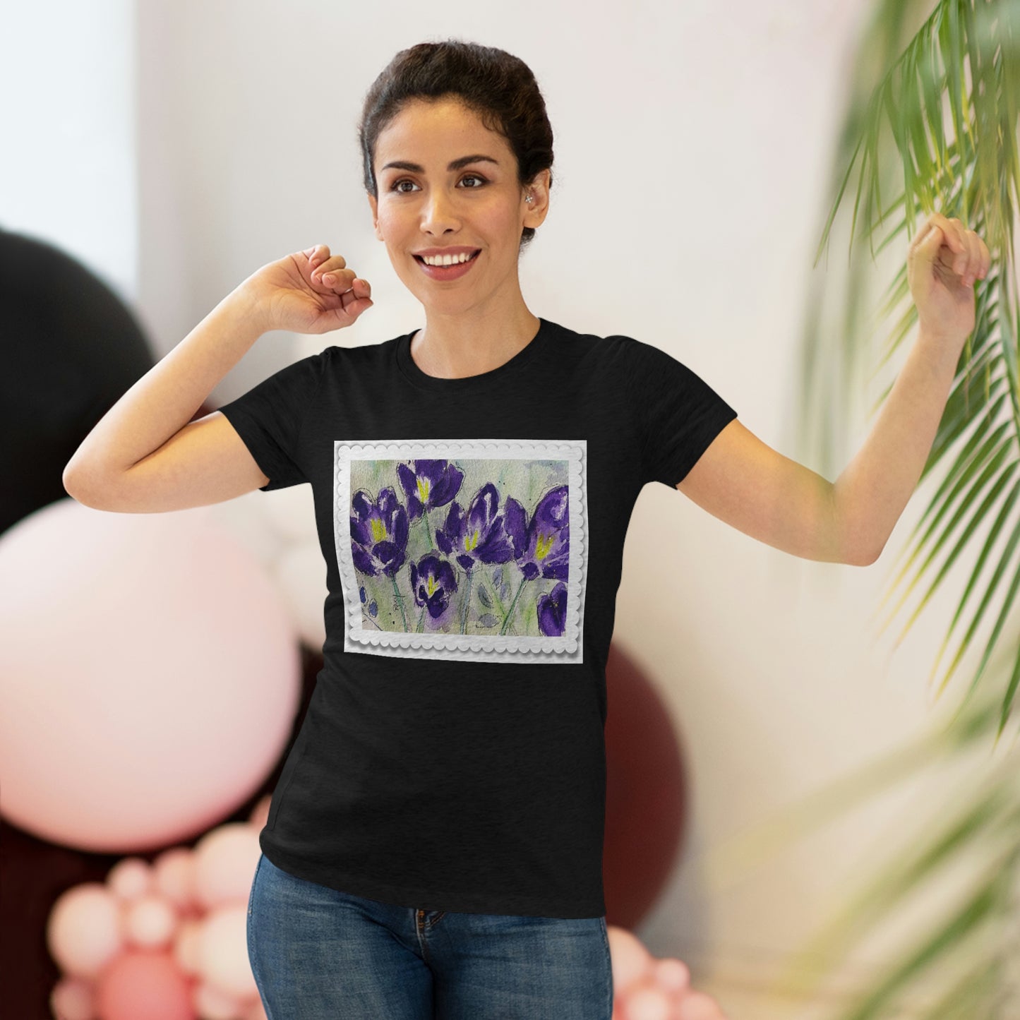 Crocuses Camiseta ajustada Triblend Tee para mujer