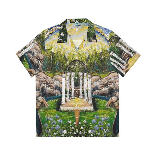 The Pergola at GBV Winery Temecula Oil Landscape Men's Hawaiian Shirt