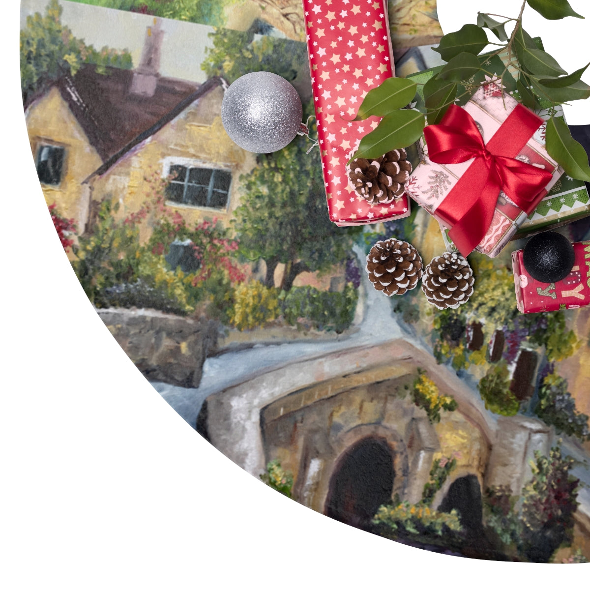 Cotswold Villages Christmas Tree Skirt for the Cotswolds or Agatha Raisin Lover