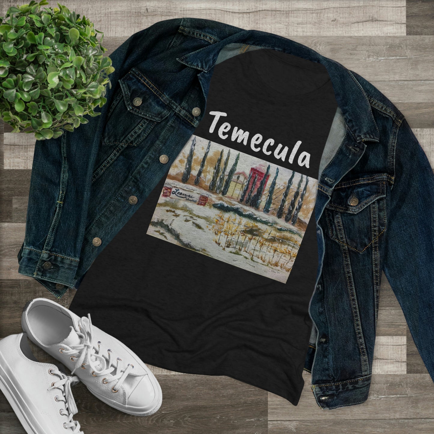 Leoness Cellars (ce jour-là il a neigé) Temecula Tee-shirt Triblend ajusté pour femmes