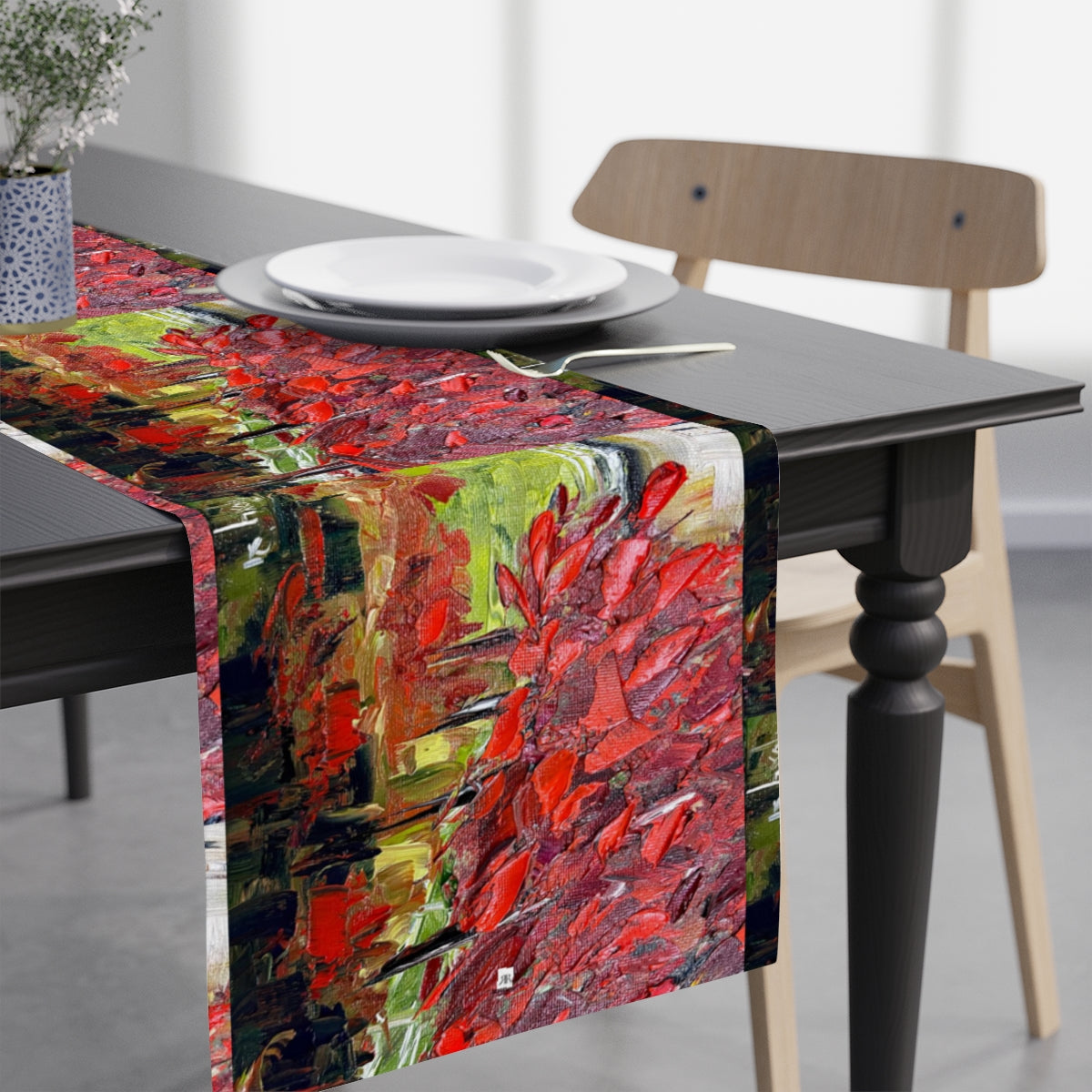 Abstract Red Maples Table Runner
