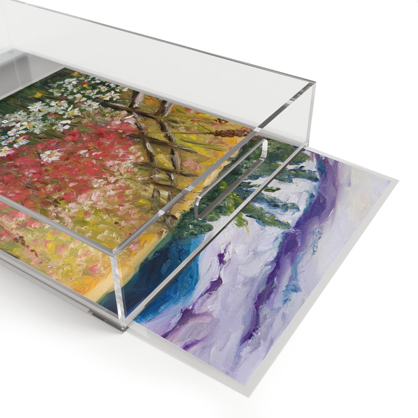 French Countryside Landscape  Acrylic Serving Tray